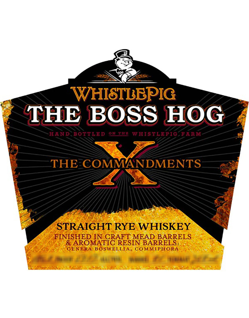Buy WhistlePig The Boss Hog X The Commandments Straight Rye Whiskey