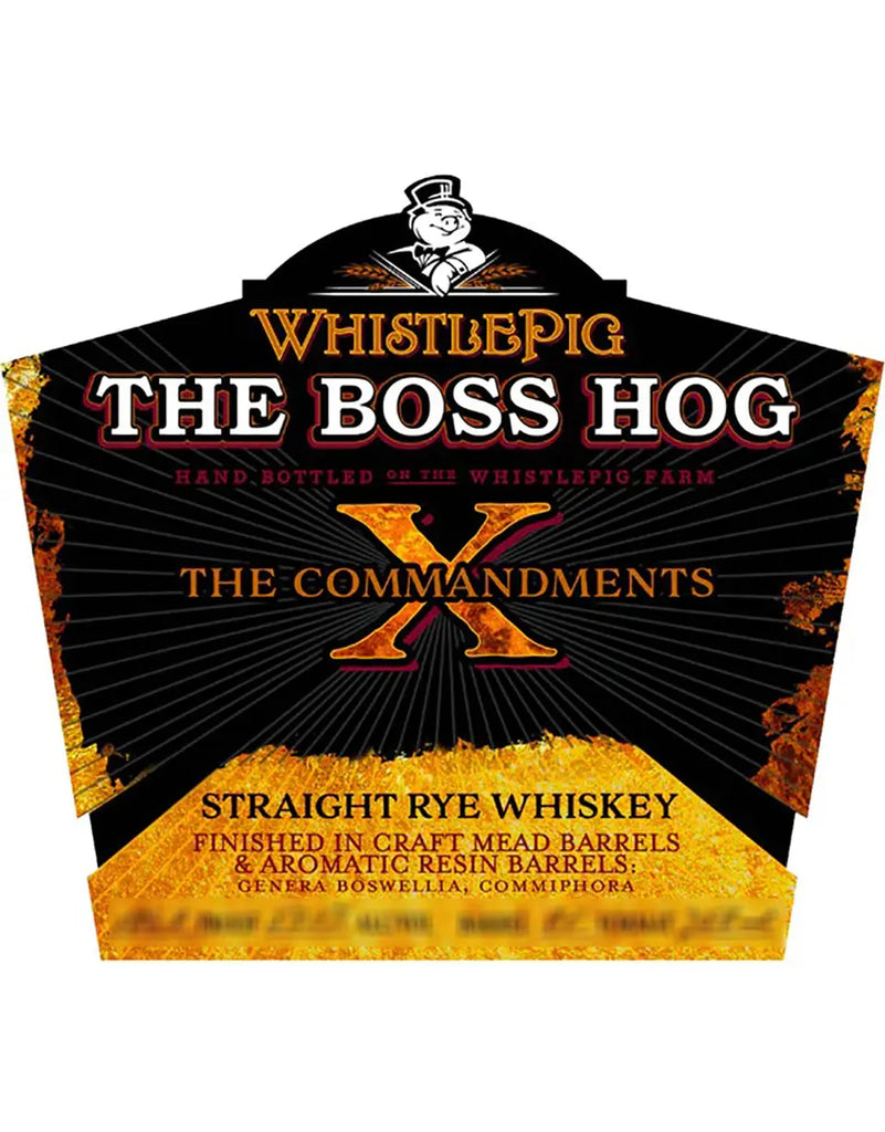 Buy WhistlePig The Boss Hog X The Commandments Straight Rye Whiskey ...